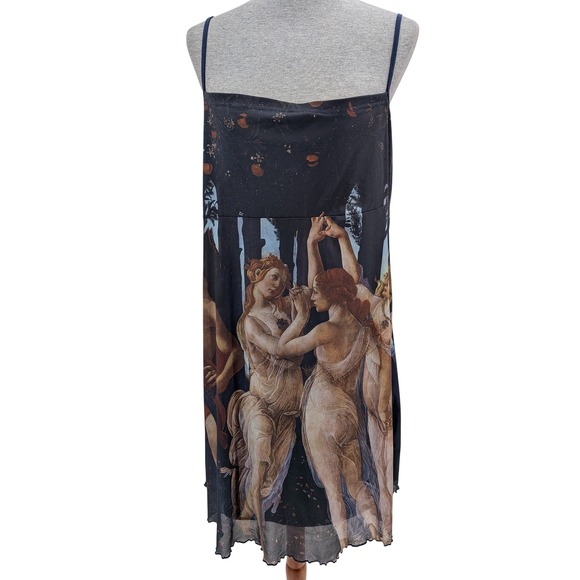 Whimsigoth Fairy Renaissance Art Romantic Goddess 2X Dress Mesh Spaghetti Strap - Picture 2 of 9